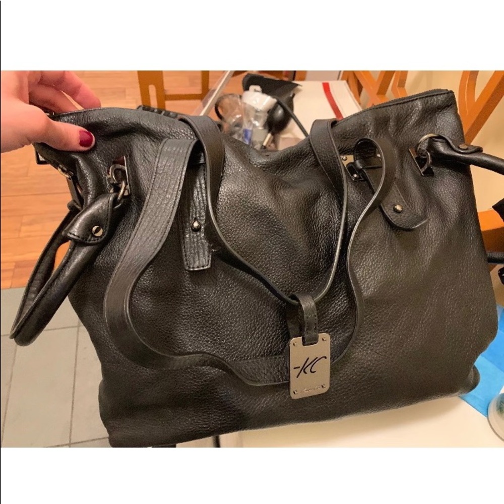 Black Leather Tote Bag